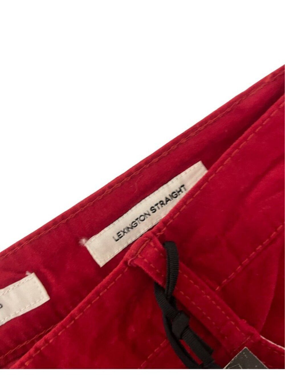 Jones New York Womens Velour Pants sz 12 Red Regular Lexington Straight NWT - Picture 5 of 14